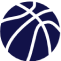 Dark silhouette of a basketball design.